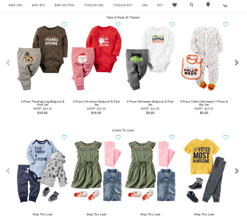 доставка одежды с Carter's